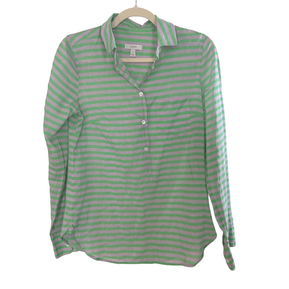 J Crew Silk Blend Popover Top